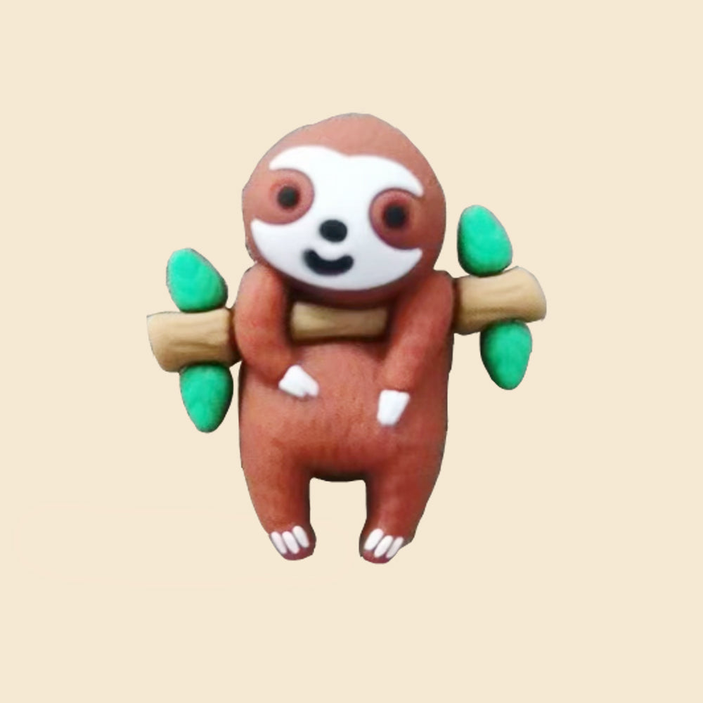 Wholesale 10pcs Cute Sloth Pattern Silicone Beads